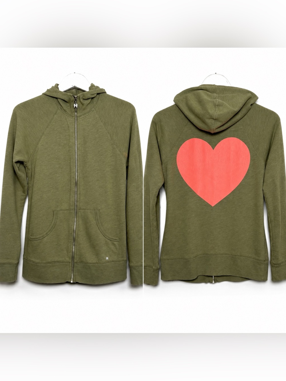 Victoria’s Secret Angel Heart Zip Hoodie Olive Green M